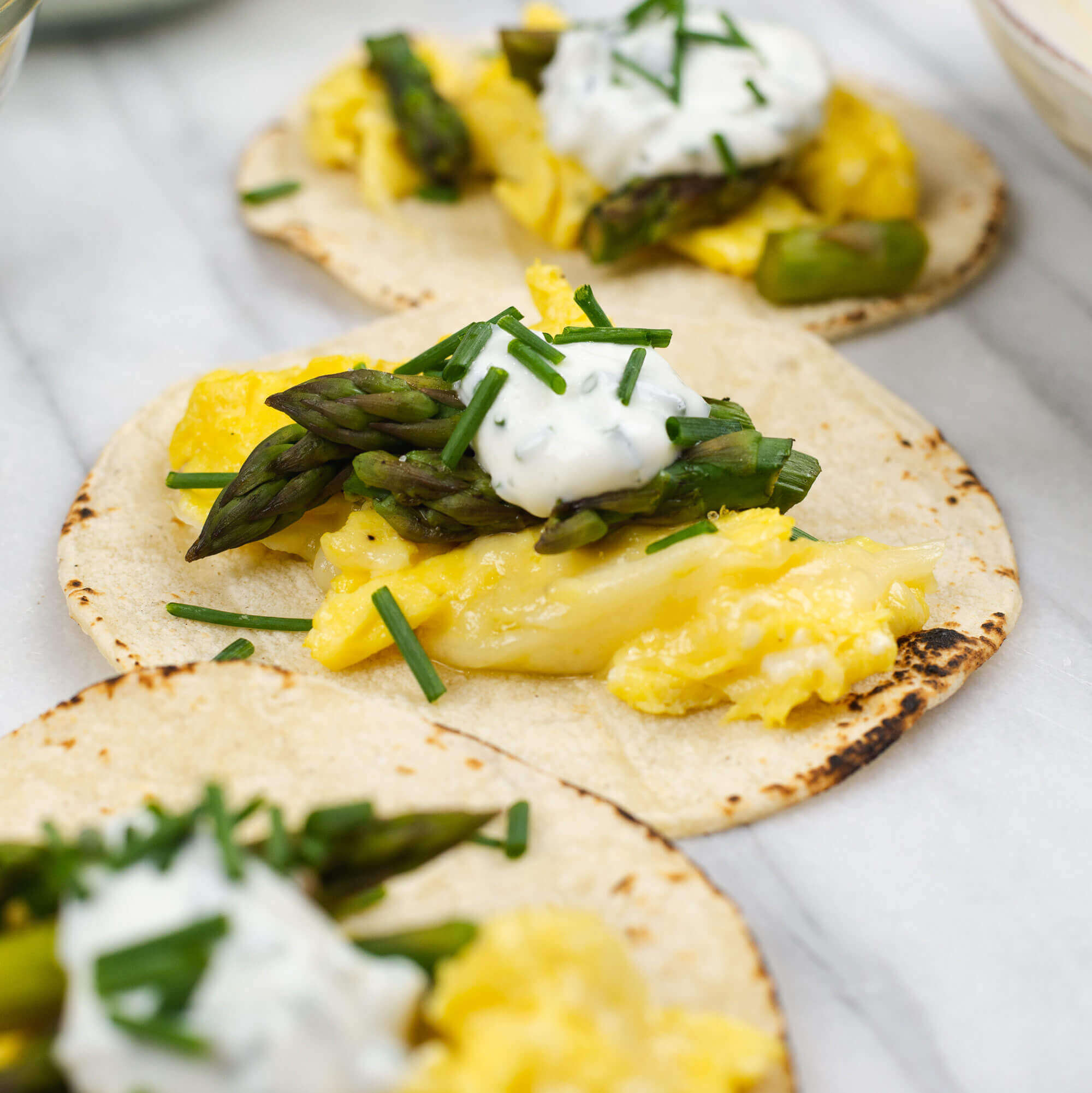 Scrambled Egg & Asparagus Tacos